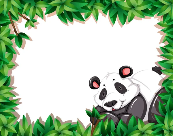 Panda in natuur frame — Stockvector