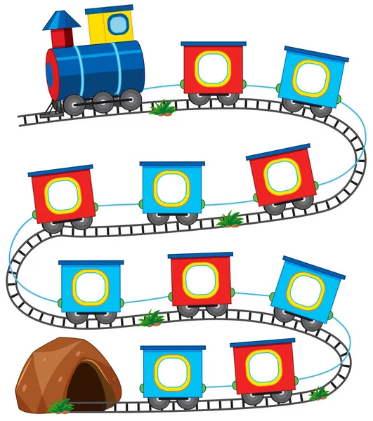 Un modèle de jeu de train — Image vectorielle