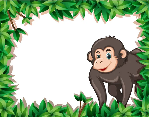 Mono en marco de nayure — Vector de stock