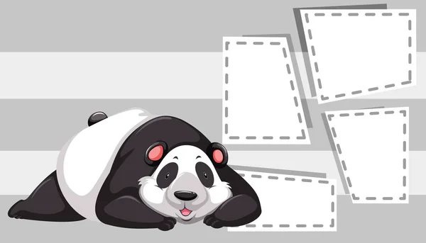 Panda op Notitiesjabloon — Stockvector