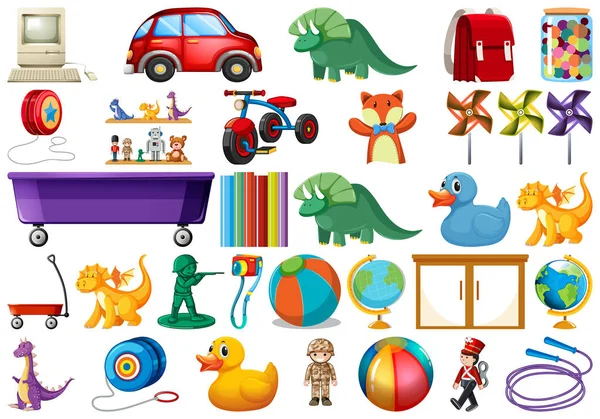 Set di giocattoli per bambini — Vettoriale Stock