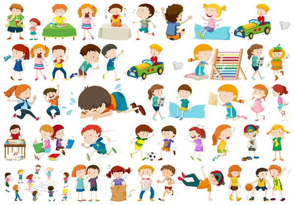 Ensemble de différents enfants — Image vectorielle