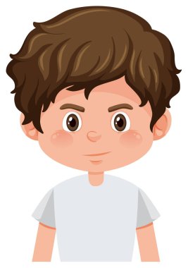 Beyaz zemin üzerinde bir erkek karakter