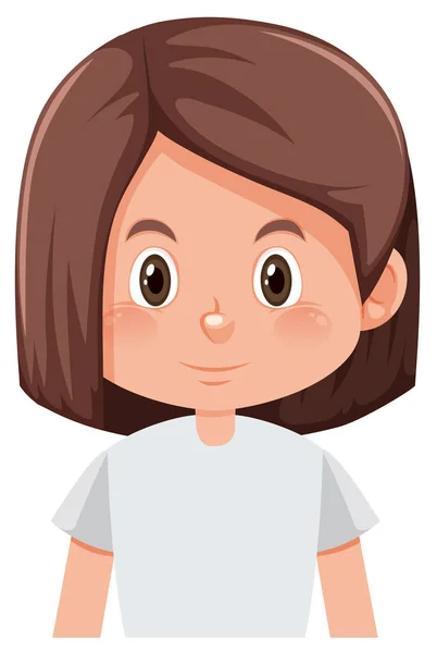 Linda chica morena personaje — Vector de stock