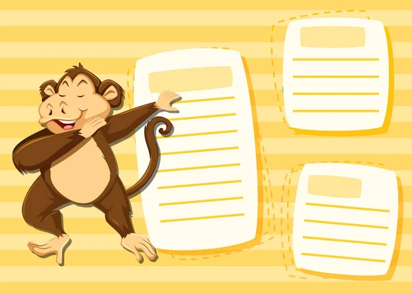 Μαϊμού στο πρότυπο σημείωσης — Διανυσματικό Αρχείο