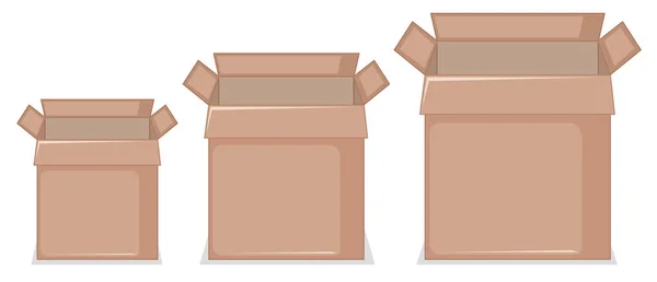 Conjunto de cajas de cartón — Vector de stock