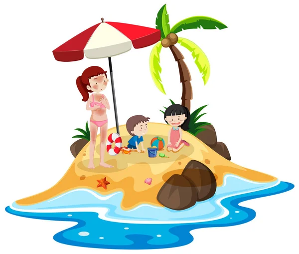 People at the island vacation — Stock Vector