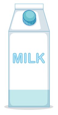 Beyaz arka plan üzerinde bir süt kutusu