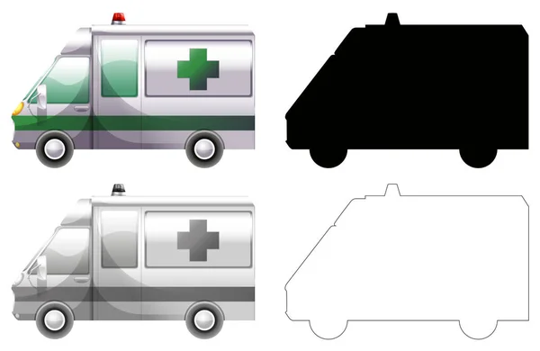 Ambulans araba seti — Stok Vektör
