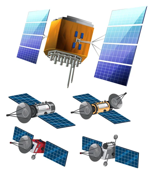 Set of set of satellite — Stock Vector