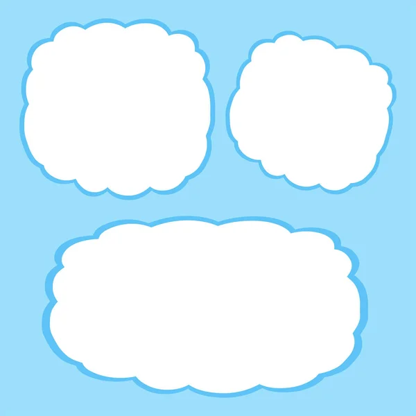 Plantilla de marco nubes en blanco — Vector de stock