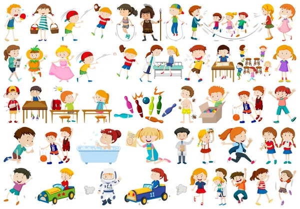 Set of children character — Stock Vector