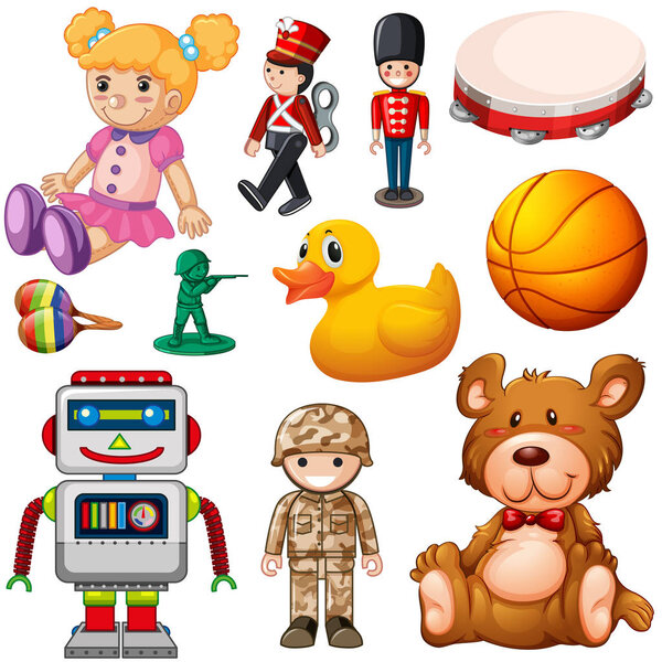 Set of childrens toys