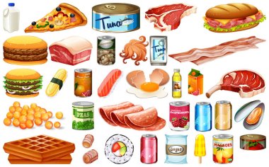 Farklı yemek setleri.