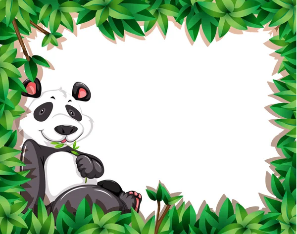 熊猫在自然框架 — 图库矢量图片