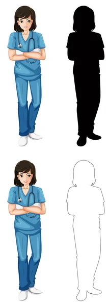 Set of surgeon doctor character — Stock Vector