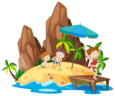 Sahil adasındaki insanlar