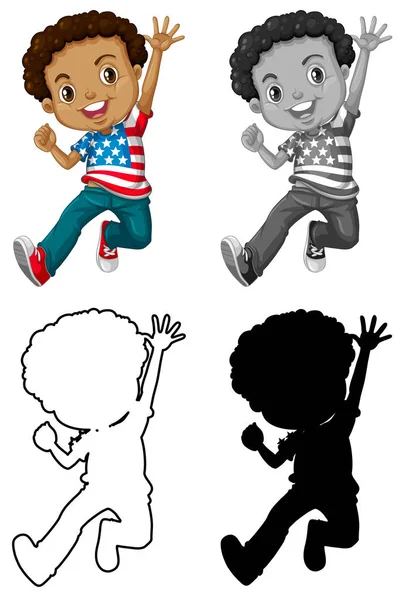 Set of african american character — Stock Vector
