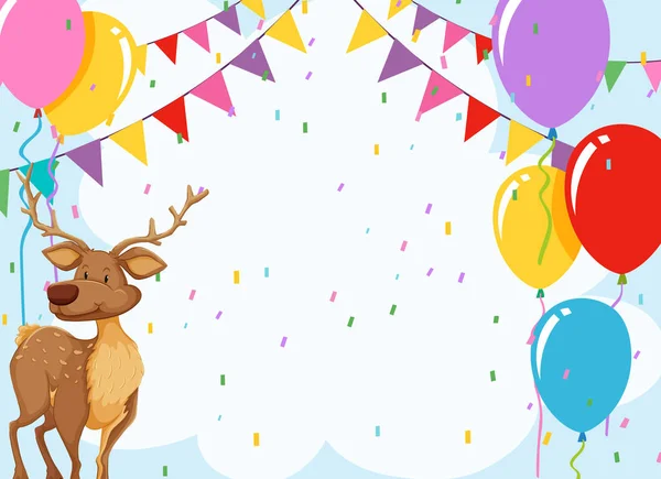 Elk in birthday invitaiton — Stock Vector