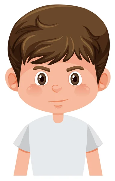 Young brunette boy isolated — Stock Vector