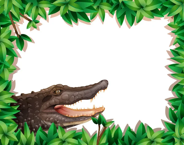 Krokodyl na scenie przyrodniczej — Wektor stockowy