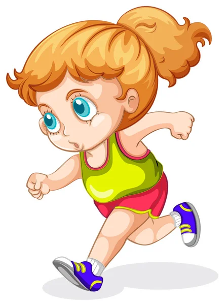 Geïsoleerde blonde meisje running — Stockvector