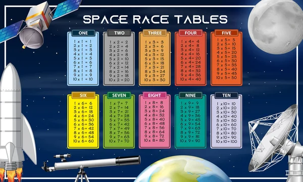 Ruimte race tafel achtergrond — Stockvector