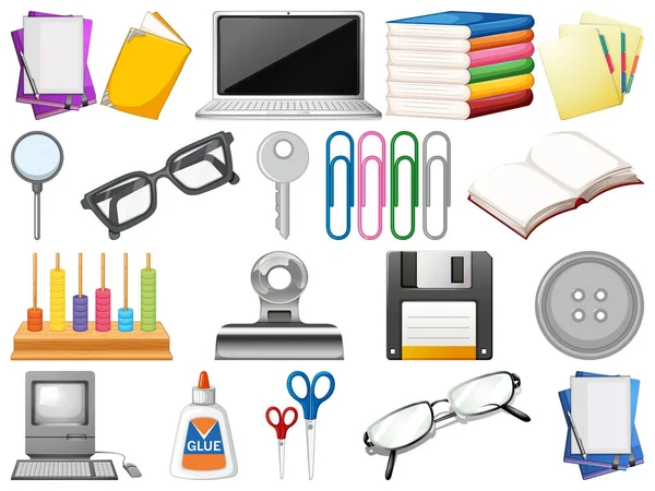 Set of office objects — Stock Vector