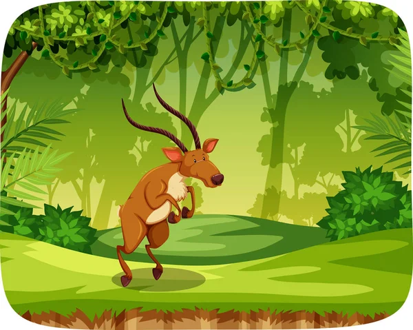 Elk in jungle scene — Stock Vector