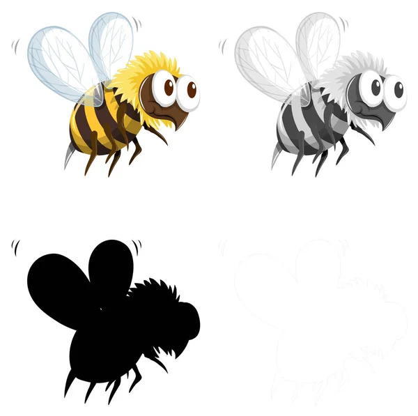 Jeu de caractères d'abeille — Image vectorielle