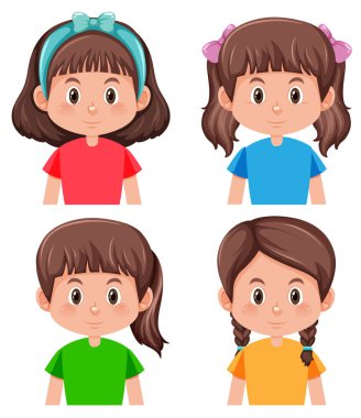 Esmer kız karakter seti