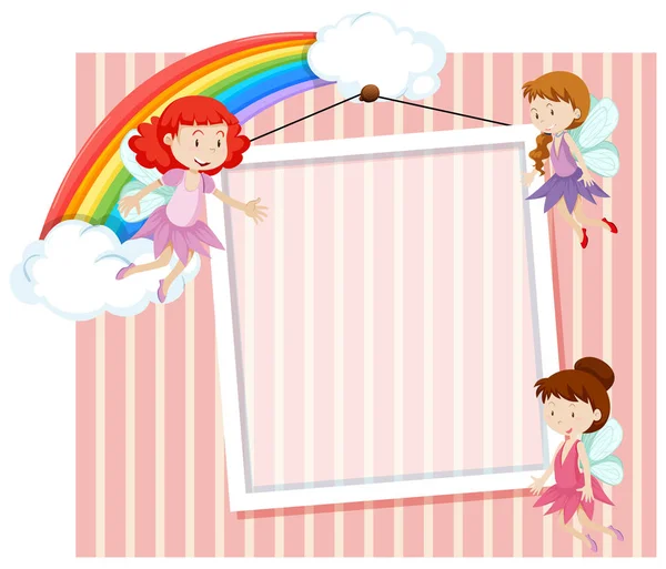 Fairies on the frame template — Stock Vector