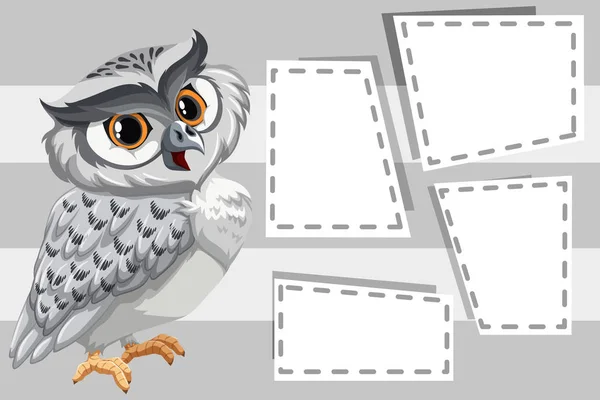 Owl on note template — Stock Vector