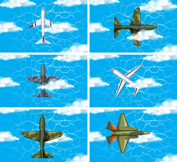 Set leger kracht vliegtuig — Stockvector