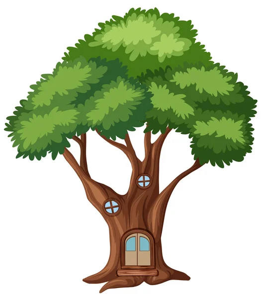 A tree house on white background — Stock Vector