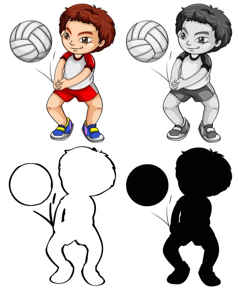 Set of volleyball player