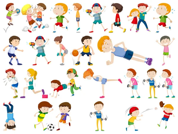 Set of active people — Stock Vector