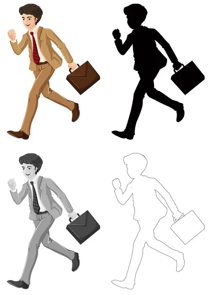 Man with briefcase white background — Stock Vector