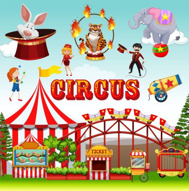 Funfair nesne ve arka plan
