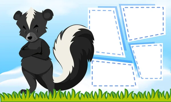 Una plantilla de skunk en la nota — Vector de stock