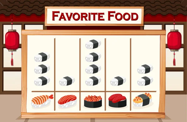 最喜欢的食物图表 — 图库矢量图片