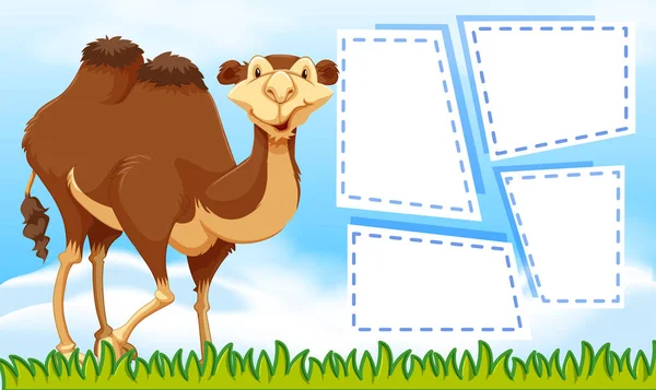 Kamel auf Zettelvorlage — Stockvektor