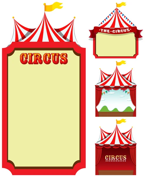 Conjunto de modelo de circo — Vetor de Stock