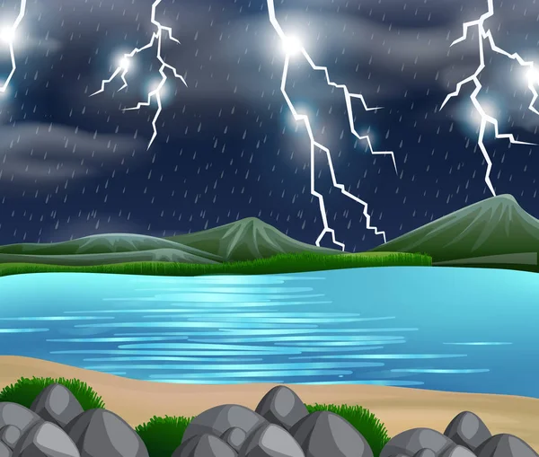Une tempête nature scène — Image vectorielle
