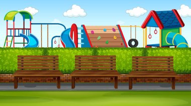 Oyun alanı ile park sahnesi