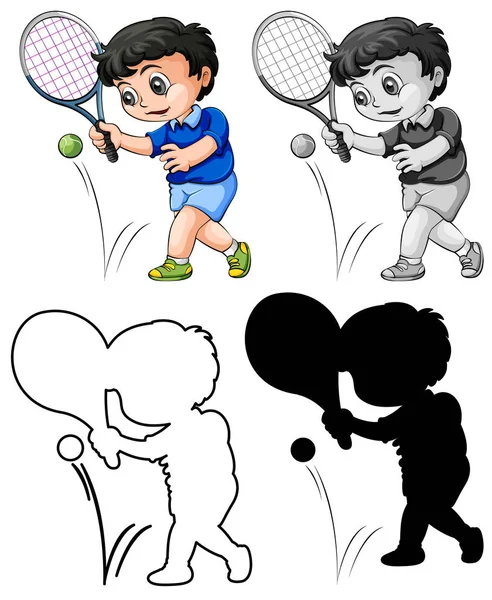 网球运动员组 — 图库矢量图片