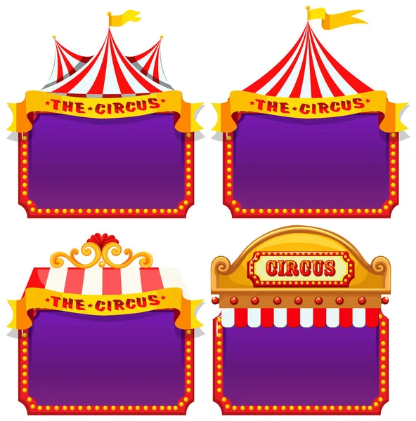 Conjunto de pancartas de circo — Vector de stock