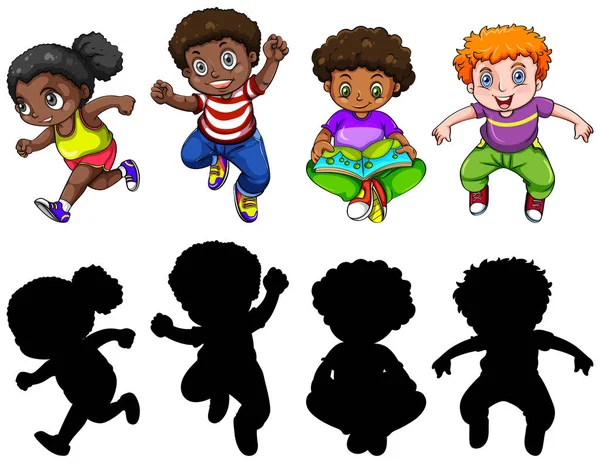 Set of chubby children character — Stock Vector