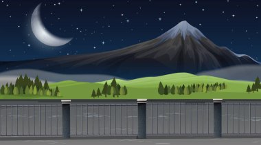 Bir doğa dağ manzara