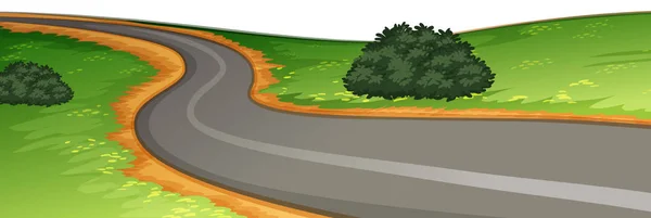 Una escena de carretera rural — Vector de stock